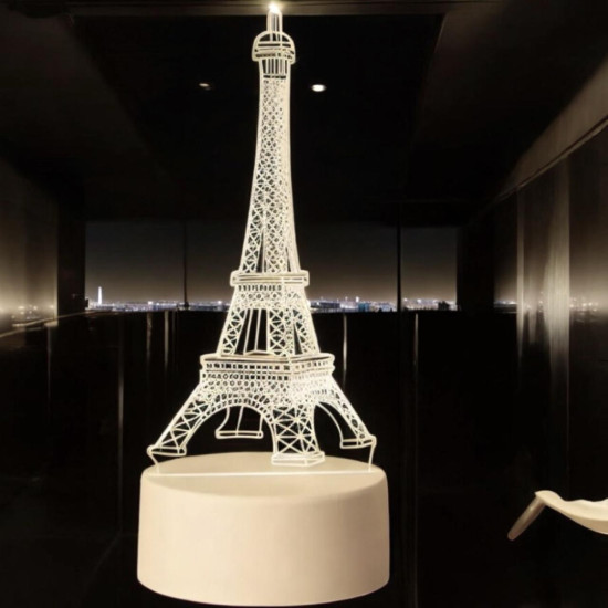 Luminaria De Mesa Abajur Led Torre Eifel 3 Cores Luminaria De Mesa Abajur Led Torre Eifel 3 Cores