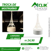 Luminaria De Mesa Abajur Led Torre Eifel 3 Cores Luminaria De Mesa Abajur Led Torre Eifel 3 Cores