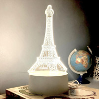 Luminaria De Mesa Abajur Led Torre Eifel 3 Cores Luminaria De Mesa Abajur Led Torre Eifel 3 Cores