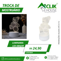 Luminaria De Mesa Abajur Led Ursinho 3 Cores Luminaria De Mesa Abajur Led Ursinho 3 Cores