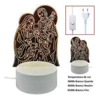 Luminaria De Mesa Abajur Led Familia Sagrada Natal 3 Cores Luminaria De Mesa Abajur Led Familia Sagrada Natal 3 Cores