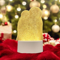 Luminaria De Mesa Abajur Led Familia Sagrada Natal 3 Cores Luminaria De Mesa Abajur Led Familia Sagrada Natal 3 Cores