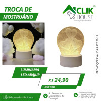 Luminaria De Mesa Abajur LED I Love You 3 Cores Luminaria De Mesa Abajur LED I Love You 3 Cores