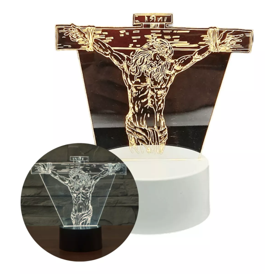 Luminaria De Mesa Abajur Led Jesus 3 Cores Luminaria De Mesa Abajur Led Jesus 3 Cores