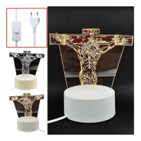 Luminaria De Mesa Abajur Led Jesus 3 Cores Luminaria De Mesa Abajur Led Jesus 3 Cores