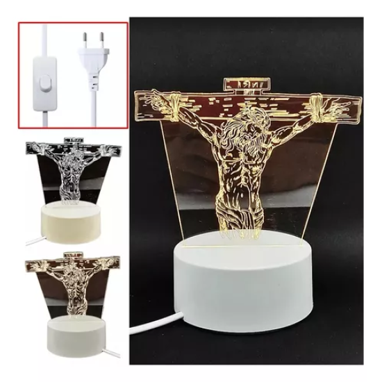 Luminaria De Mesa Abajur Led Jesus 3 Cores Luminaria De Mesa Abajur Led Jesus 3 Cores