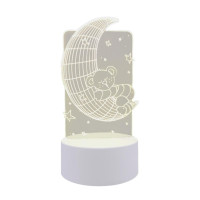 Luminaria De Mesa Abajur Led Lua com Ursinho 3 Cores Luminaria De Mesa Abajur Led Lua com Ursinho 3 Cores