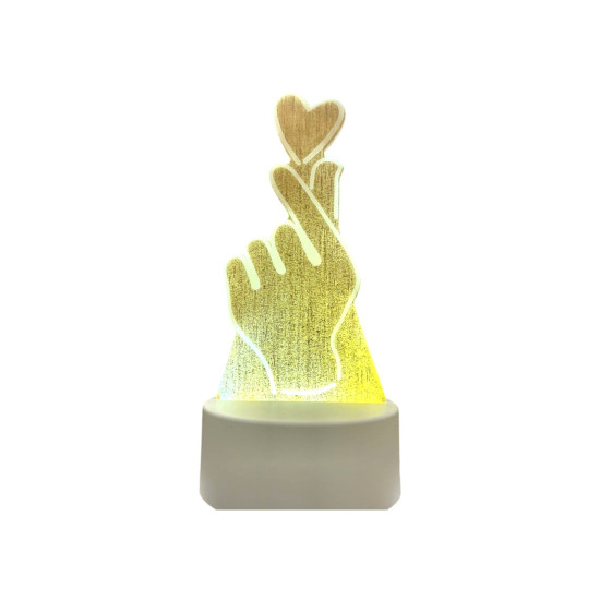 Luminaria De Mesa Abajur Led Mão com Coração 3 Cores Luminaria De Mesa Abajur Led Mão com Coração 3 Cores