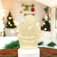Luminaria De Mesa Abajur Led Papai Noel 3 Cores Luminaria De Mesa Abajur Led Papai Noel 3 Cores