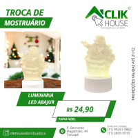 Luminaria De Mesa Abajur Led Papai Noel 3 Cores Luminaria De Mesa Abajur Led Papai Noel 3 Cores