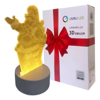 Luminaria De Mesa Abajur Led Papai Noel 3 Cores Luminaria De Mesa Abajur Led Papai Noel 3 Cores