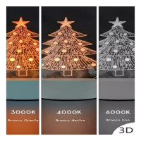Luminaria De Mesa Abajur Led Arvore De Natal 3 Cores Luminaria De Mesa Abajur Led Arvore De Natal 3 Cores