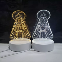 Luminaria De Mesa Abajur Led Nossa Senhora 3 Cores Luminaria De Mesa Abajur Led Nossa Senhora 3 Cores