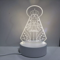 Luminaria De Mesa Abajur Led Nossa Senhora 3 Cores Luminaria De Mesa Abajur Led Nossa Senhora 3 Cores