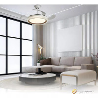 Ventilador De Teto Led Com Controle Remoto 3 Cores 36W Branco Ventilador De Teto Led Com Controle Remoto 3 Cores 36W Branco