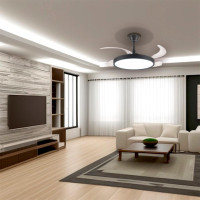 Ventilador De Teto Led Com Controle Remoto 3 Cores 36W Preto Ventilador De Teto Led Com Controle Remoto 3 Cores 36W Preto