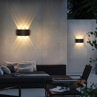 ARANDELA FRISADA 6 PONTOS PRETO 6W RGB