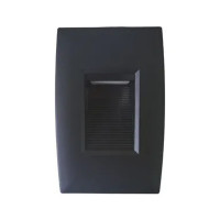 BALIZADOR DE PAREDE P/ EMP. 2W PRETO 3000K BRANCO QUENTE