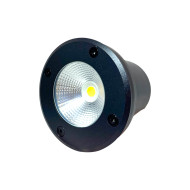BALIZADOR DE PISO EXTERNO  PRETO 10W 3000K BRANCO QUENTE 