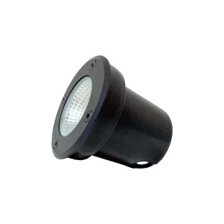BALIZADOR DE PISO EXTERNO  PRETO 7W 3000K BRANCO QUENTE 