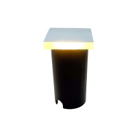 BALIZADOR DE PISO QUADRADO 3W PRETO 3000K BRANCO QUENTE BALIZADOR DE PISO QUADRADO 3W PRETO 3000K BRANCO QUENTE