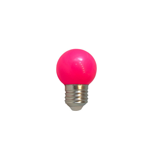 MINI BULBO BOLINHA 1W ROSA 220V MINI BULBO BOLINHA 1W ROSA 220V