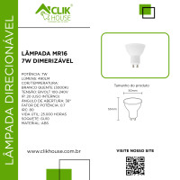 Lampada LED Dimerizavel MR16 7W Lampada LED Dimerizavel MR16 7W