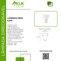 Lampada LED Dicroica MR16 6.5W Lampada LED Dicroica MR16 6.5W