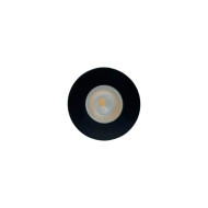 MINI SPOT REDONDO MARCENARIA PRETO 1W BRANCO QUENTE 3000K