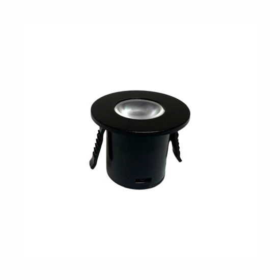 MINI SPOT REDONDO MARCENARIA PRETO 1W BRANCO QUENTE 3000K MINI SPOT REDONDO MARCENARIA PRETO 1W BRANCO QUENTE 3000K