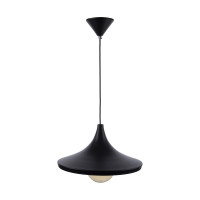 Luminária de teto pendente Manchester Preto linha Alumínio Luminária de teto pendente Manchester Preto linha Alumínio