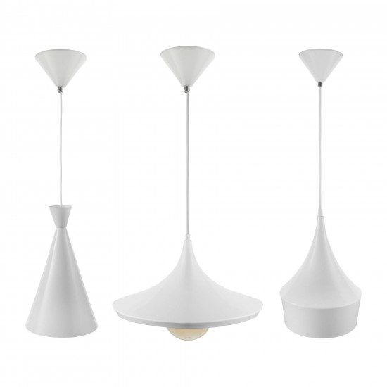 Luminária de teto pendente Trio Dixon Branco Alumínio Luminária de teto pendente Trio Dixon Branco Alumínio