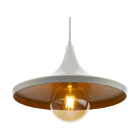 Luminária de teto pendente Manchester Branco linha Alumínio Luminária de teto pendente Manchester Branco linha Alumínio