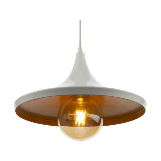 Luminária de teto pendente Manchester Branco linha Alumínio Luminária de teto pendente Manchester Branco linha Alumínio