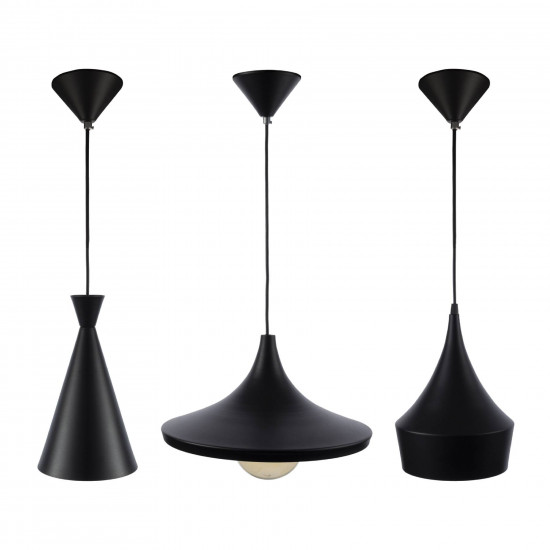 Luminária de teto pendente Trio Dixon Preto Alumínio Luminária de teto pendente Trio Dixon Preto Alumínio