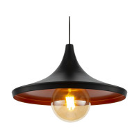 Luminária de teto pendente Manchester Preto linha Alumínio Luminária de teto pendente Manchester Preto linha Alumínio