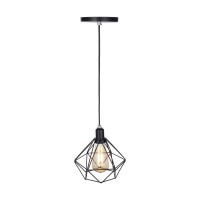 Luminária de teto pendente Diamante Pequeno linha Aramado - com Lâmpada filamento de brinde Luminária de teto pendente Diamante Pequeno linha Aramado - com Lâmpada filamento de brinde