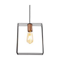 Luminária de teto pendente Geométrico Quadrado Aramado Luminária de teto pendente Geométrico Quadrado Aramado