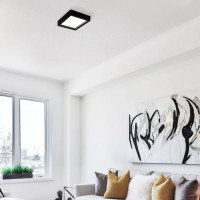 PLAFON RECUADO SOBREPOR 24W PRETO 6500K BRANCO FRIO PLAFON RECUADO SOBREPOR 24W PRETO 6500K BRANCO FRIO