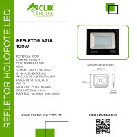 REFLETOR LED AZUL 100W REFLETOR LED AZUL 100W