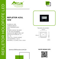 REFLETOR LED AZUL 10W REFLETOR LED AZUL 10W