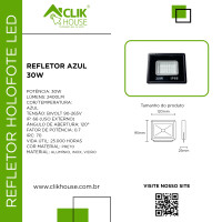 REFLETOR LED AZUL 30W REFLETOR LED AZUL 30W