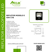 REFLETOR HOLOFOTE LED CTB MODELO E 10W VERDE REFLETOR HOLOFOTE LED CTB MODELO E 10W VERDE