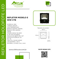 REFLETOR HOLOFOTE LED CTB MODELO E 30W VERDE REFLETOR HOLOFOTE LED CTB MODELO E 30W VERDE