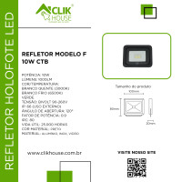 REFLETOR HOLOFOTE LED CTB MODELO F 10W VERDE REFLETOR HOLOFOTE LED CTB MODELO F 10W VERDE