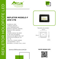 REFLETOR HOLOFOTE LED CTB MODELO F 20W VERDE REFLETOR HOLOFOTE LED CTB MODELO F 20W VERDE