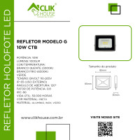 REFLETOR LED 10W BRANCO FRIO 6500K - 2 ANOS DE GARANTIA REFLETOR LED 10W BRANCO FRIO 6500K - 2 ANOS DE GARANTIA