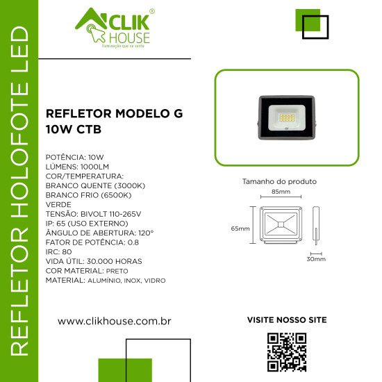 REFLETOR LED 10W BRANCO FRIO 6500K - 2 ANOS DE GARANTIA REFLETOR LED 10W BRANCO FRIO 6500K - 2 ANOS DE GARANTIA