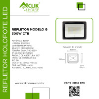 REFLETOR LED 300W BRANCO FRIO 6500K - 2 ANOS DE GARANTIA REFLETOR LED 300W BRANCO FRIO 6500K - 2 ANOS DE GARANTIA