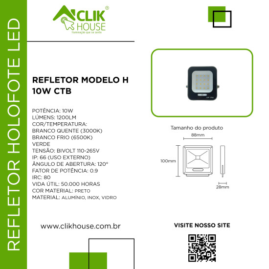 REFLETOR PROFISSIONAL 10W BRANCO FRIO 6500K - 5 ANOS GARANTIA REFLETOR PROFISSIONAL 10W BRANCO FRIO 6500K - 5 ANOS GARANTIA